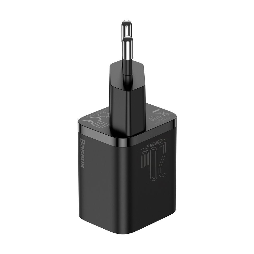 Network Charger Baseus Super Si, 20W, 3A, 1 x USB-C, Black CCSUP-B01