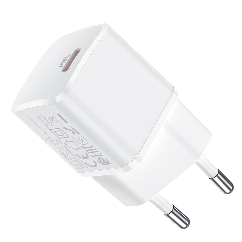 Nätverksladdare HOCO N10, 20W, 3A, 1 x USB-C, Vit