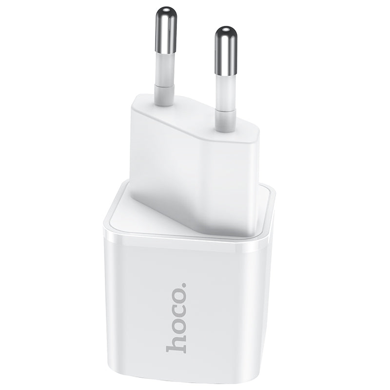Nätverksladdare HOCO N10, 20W, 3A, 1 x USB-C, Vit
