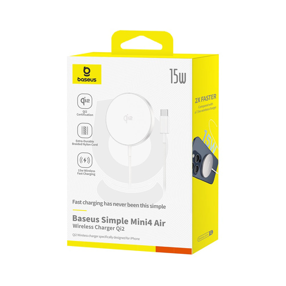 Trådlös nätverksladdare Baseus Simple Mini4 Air, 15W, 1.67A, Silver P10278200S11-00