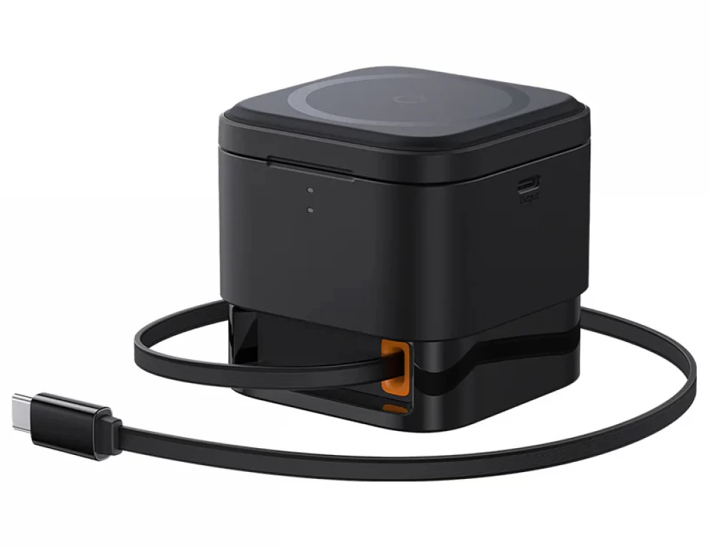 Baseus MagPro 3-i-1 trådlös USB-C-nätladdare, 25 W, 1 x USB-C, svart P10264100123-01