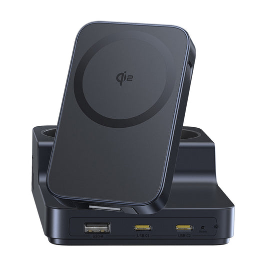 Baseus Nomos ND11 QI 6in1 laddningsstation, 67W, 3.35A, 1 x USB-A - 2 x USB-C - 2 x Schuko, Svart P80015804213-00