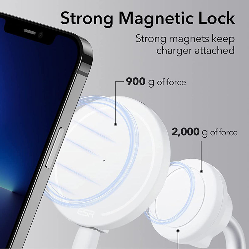 ESR HaloLock Shift Wireless Network Charger, 15W, 1.67A, White