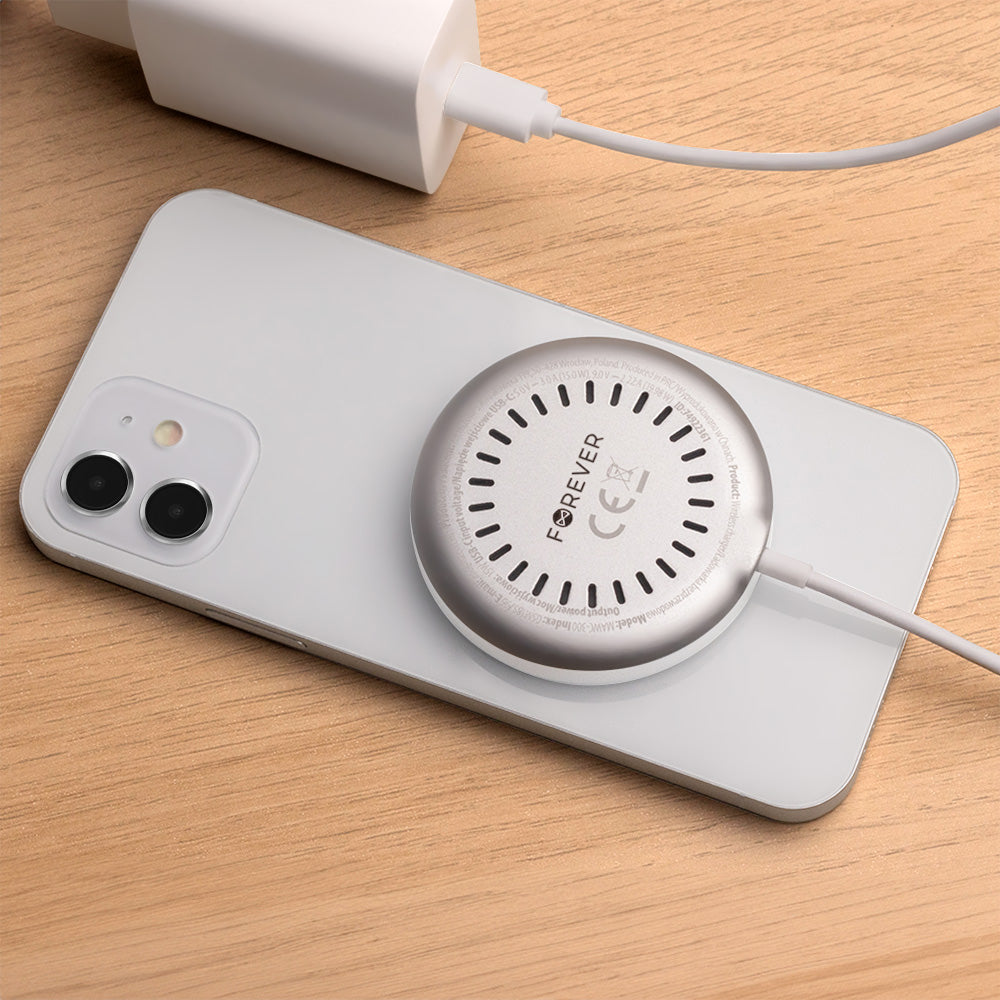 Forever MAWC-300, 15W, 1,67A, Silver, Forever trådlös nätverksladdare