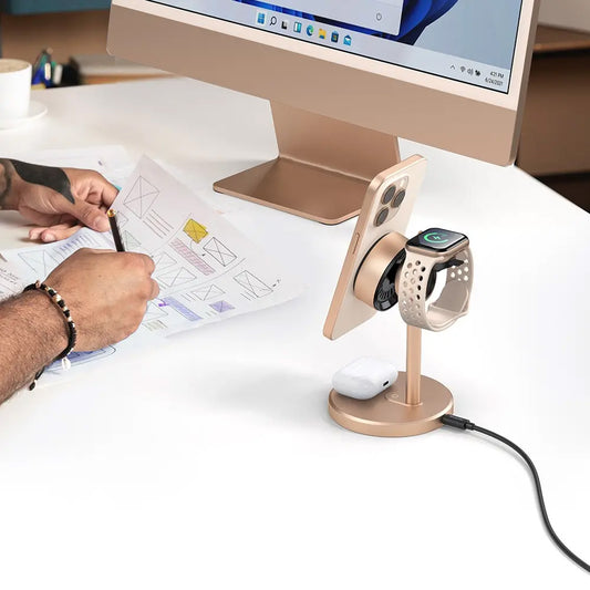 McDodo CH-2463 Swan 3in1 Wireless Network Charger, 22.5W, 1.67A, Gold