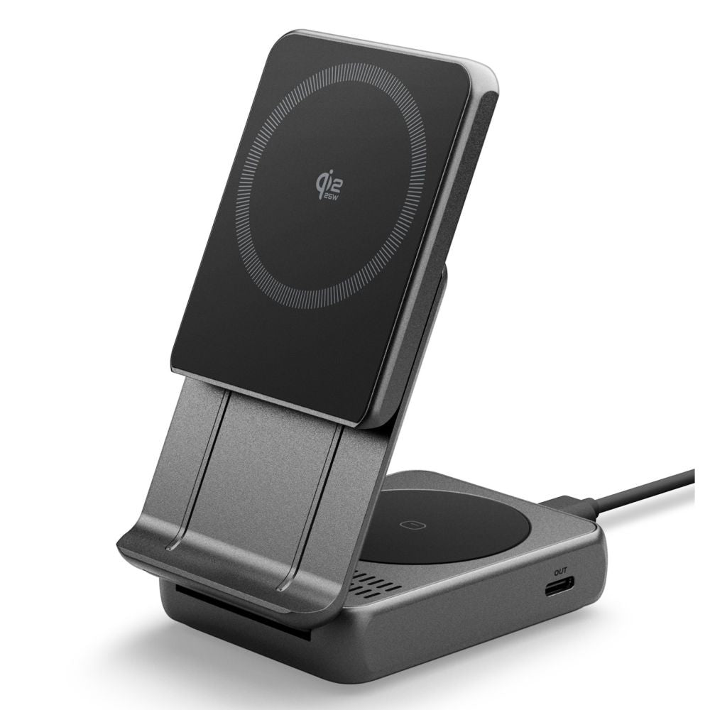 Trådlös Nätverksladdare Spigen EF302MOQ 3in1, 25W, 1 x USB-C, Grå