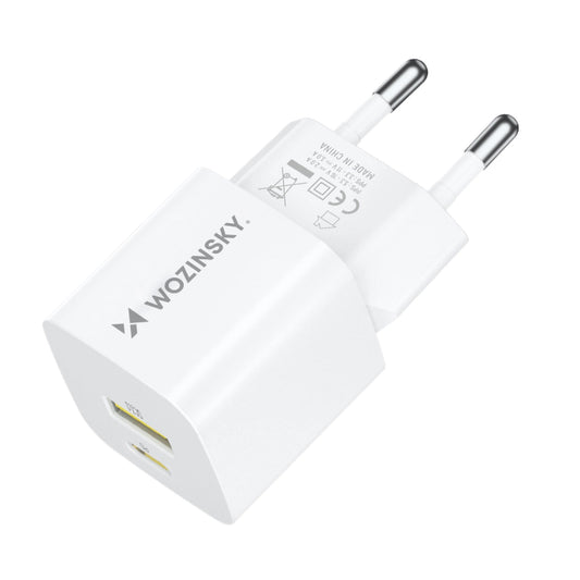 Nätverksladdare WZK WWCEAC, 33W, 3A, 1 x USB-A - 1 x USB-C, Vit