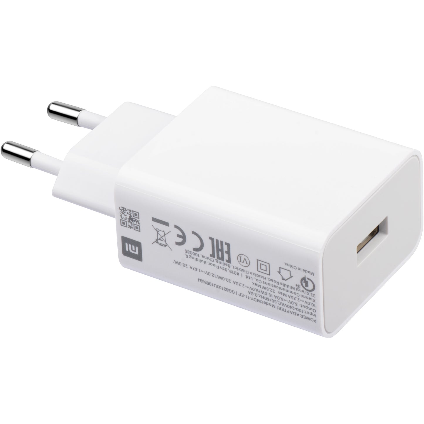 Nätadapter Xiaomi MDY-11EP, 22.5W, 3A, 1 x USB-A, Vit