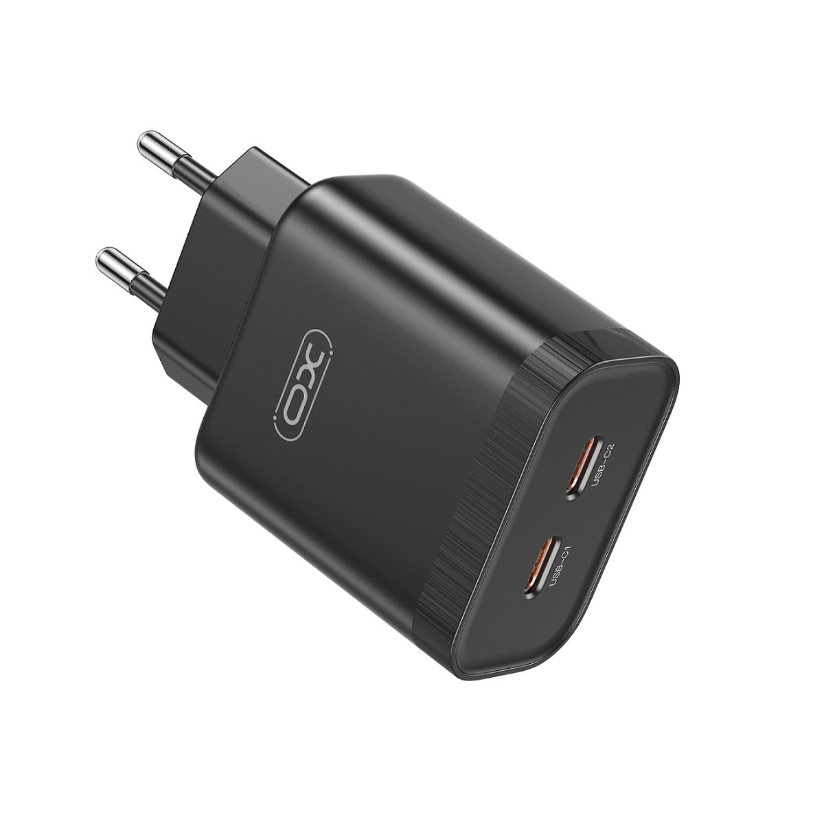 Nätverksladdare XO Design L105, 35W, 3A, 2 x USB-C, Svart