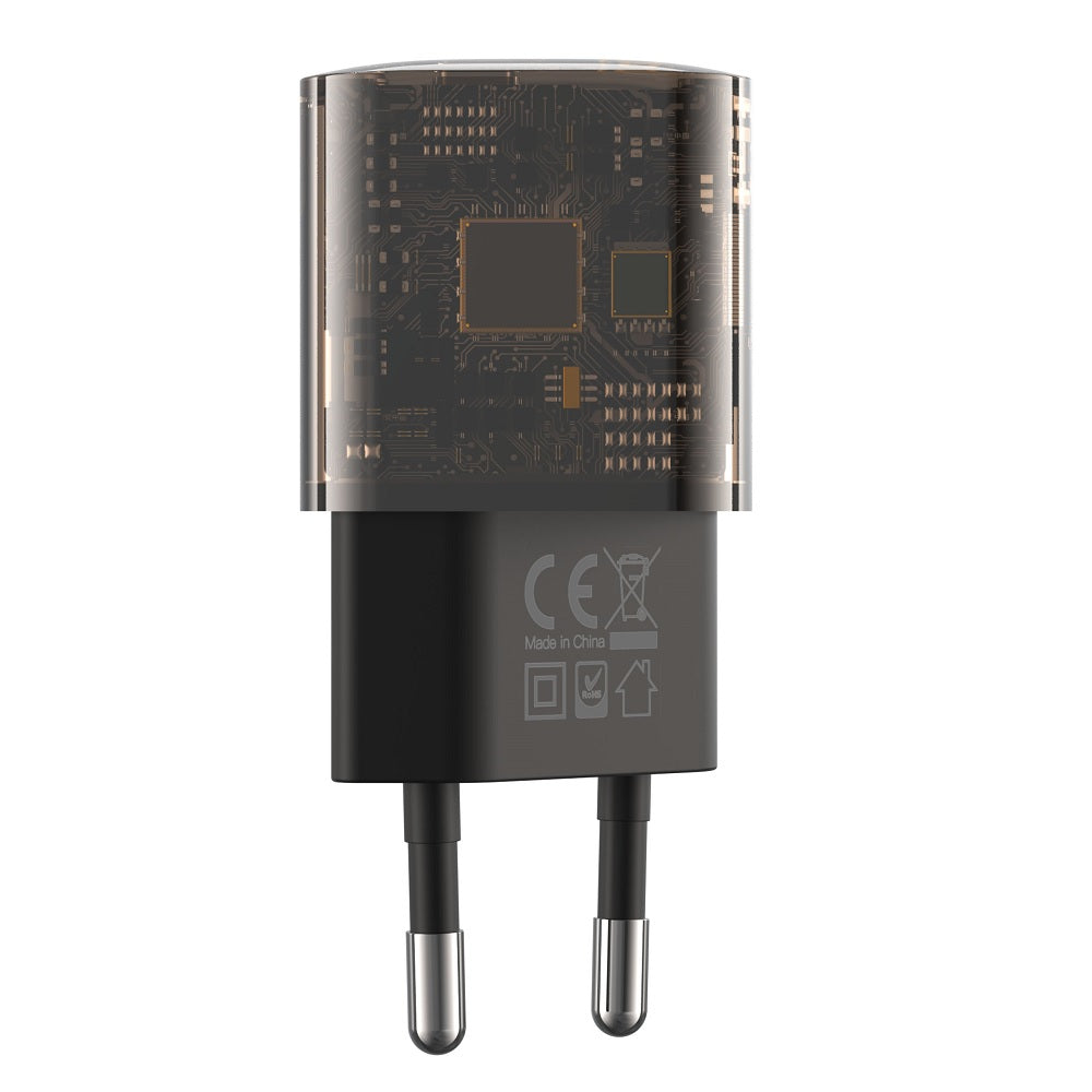 Nätverksladdare XO Design CE05, 30W, 3A, 1 x USB-A - 1 x USB-C, Brun
