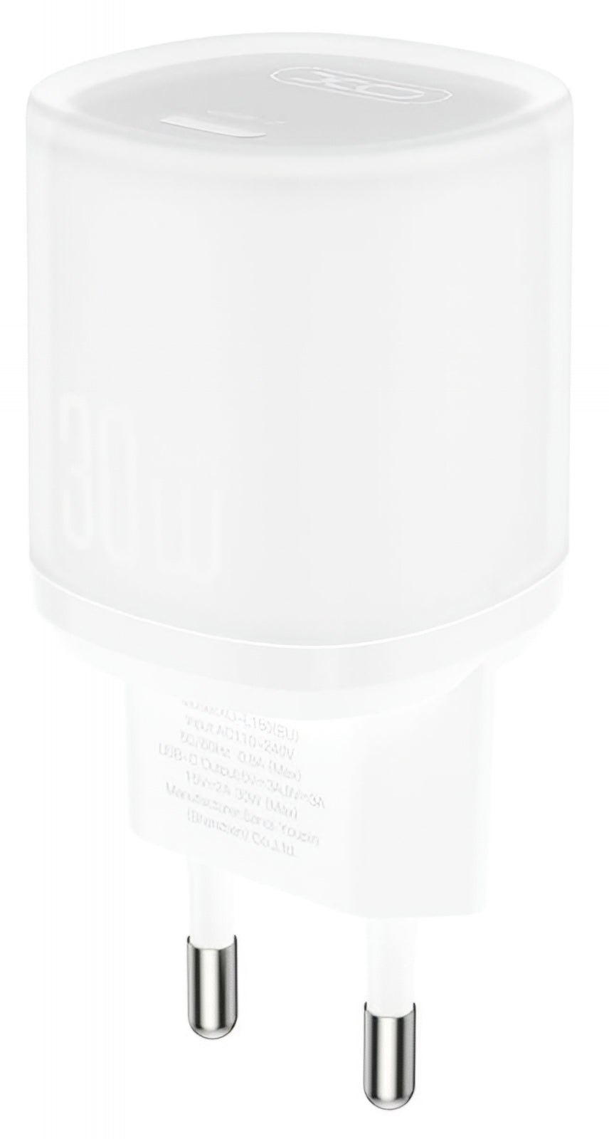 Nätverksladdare XO Design L150, 30W, 3A, 1 x USB-C, Vit