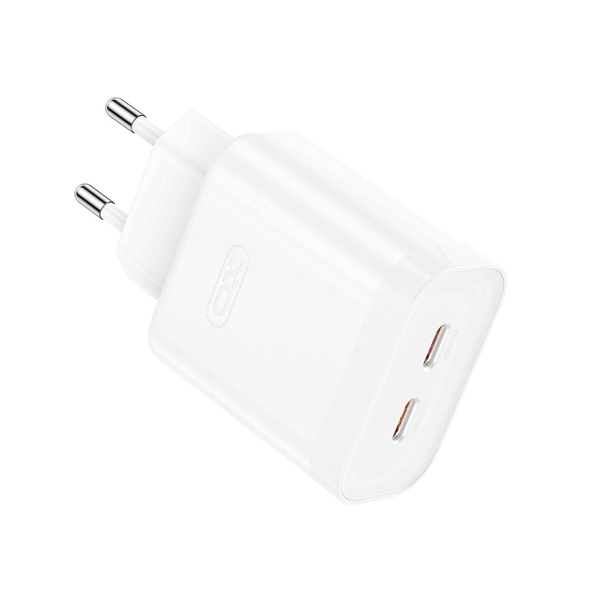 Nätverksladdare XO Design L105, 35W, 3A, 2 x USB-C, Vit
