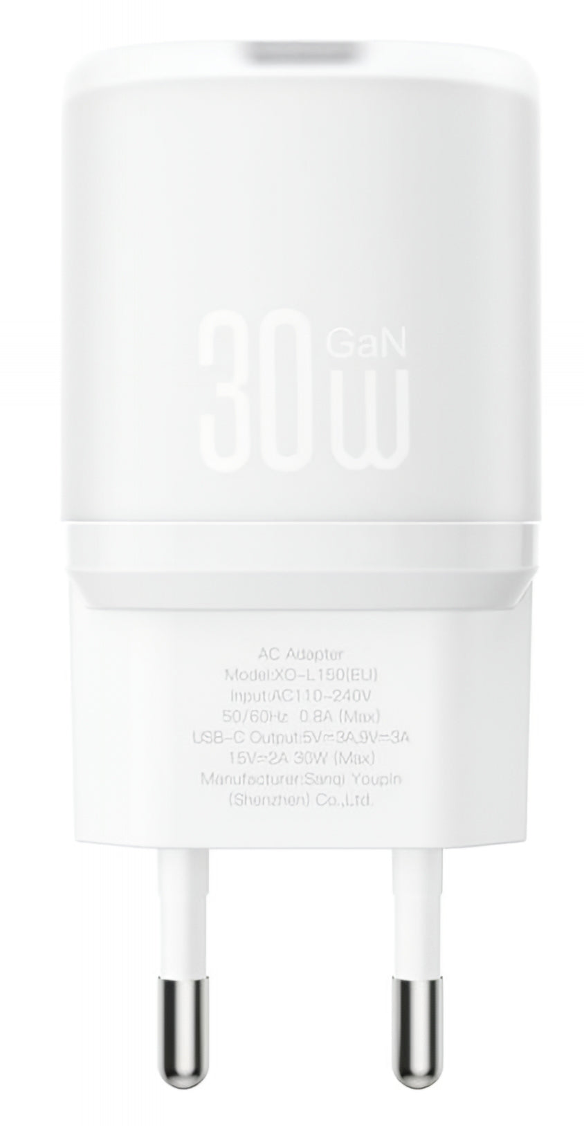 Nätverksladdare XO Design L150, 30W, 3A, 1 x USB-C, Vit