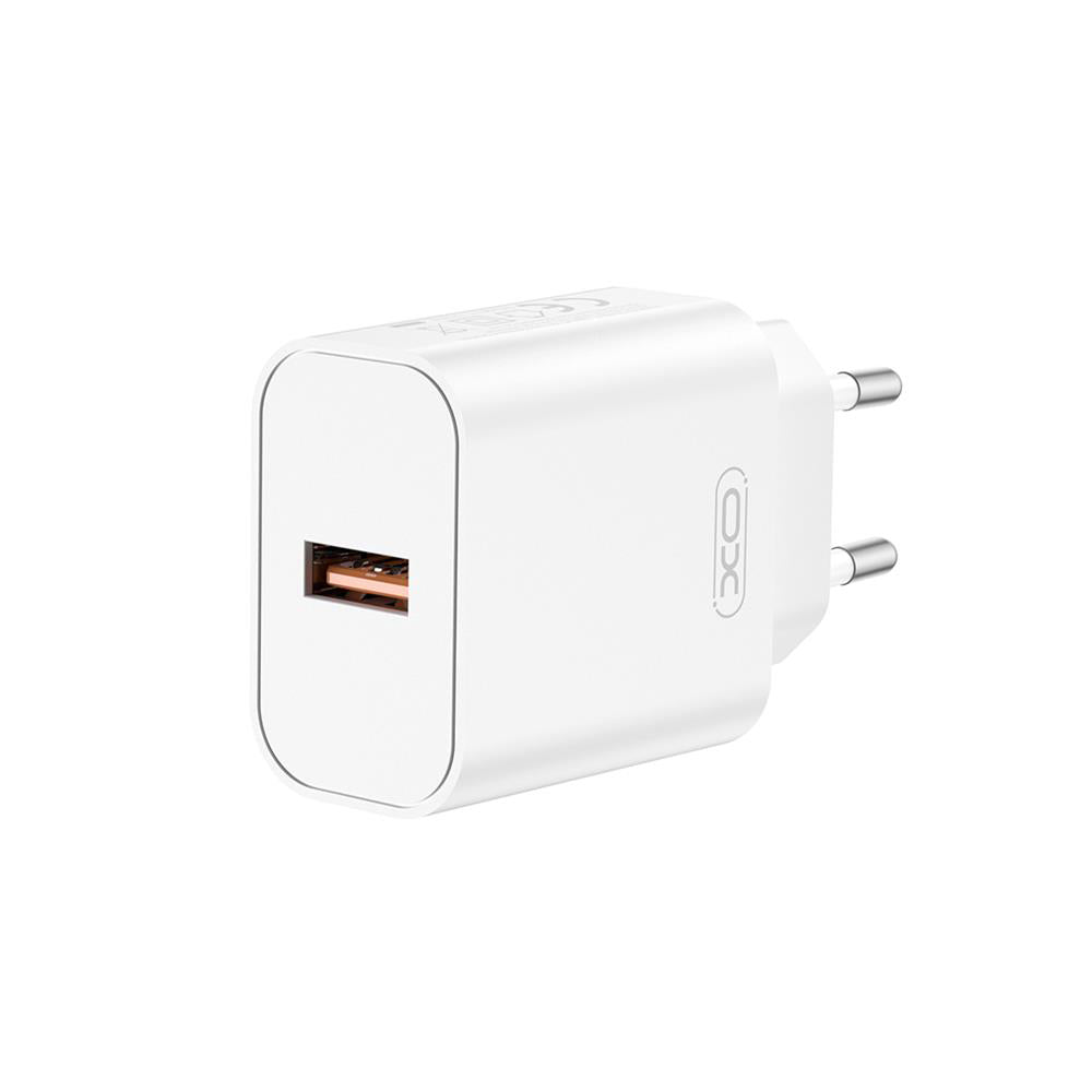 Nätverksladdare XO Design CE33, 18W, 3A, 1 x USB-A, Vit