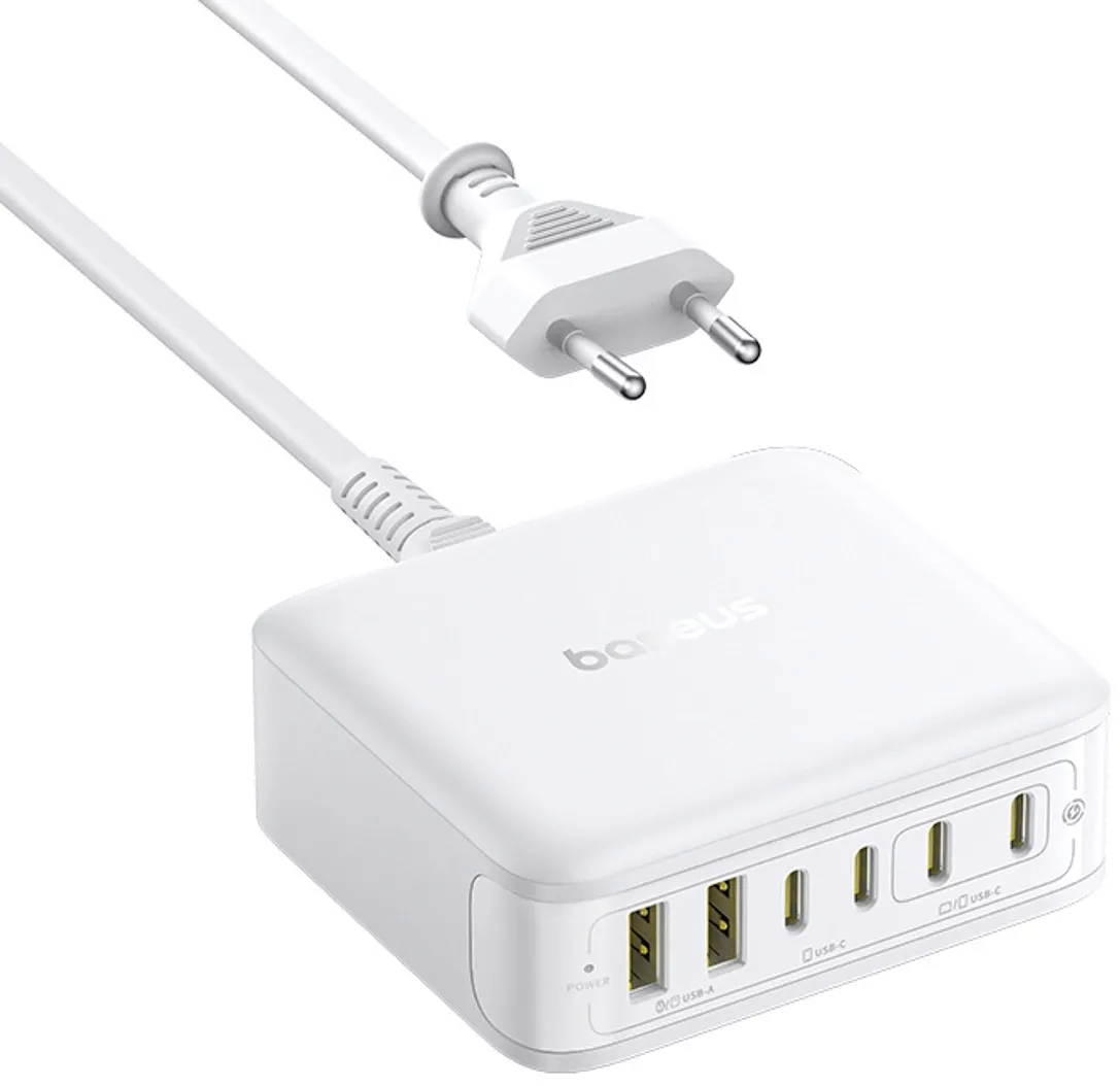 Baseus EnerFill FH21 laddstation, 120W, 2 x USB-A - 4 x USB-C, Vit E0120T01