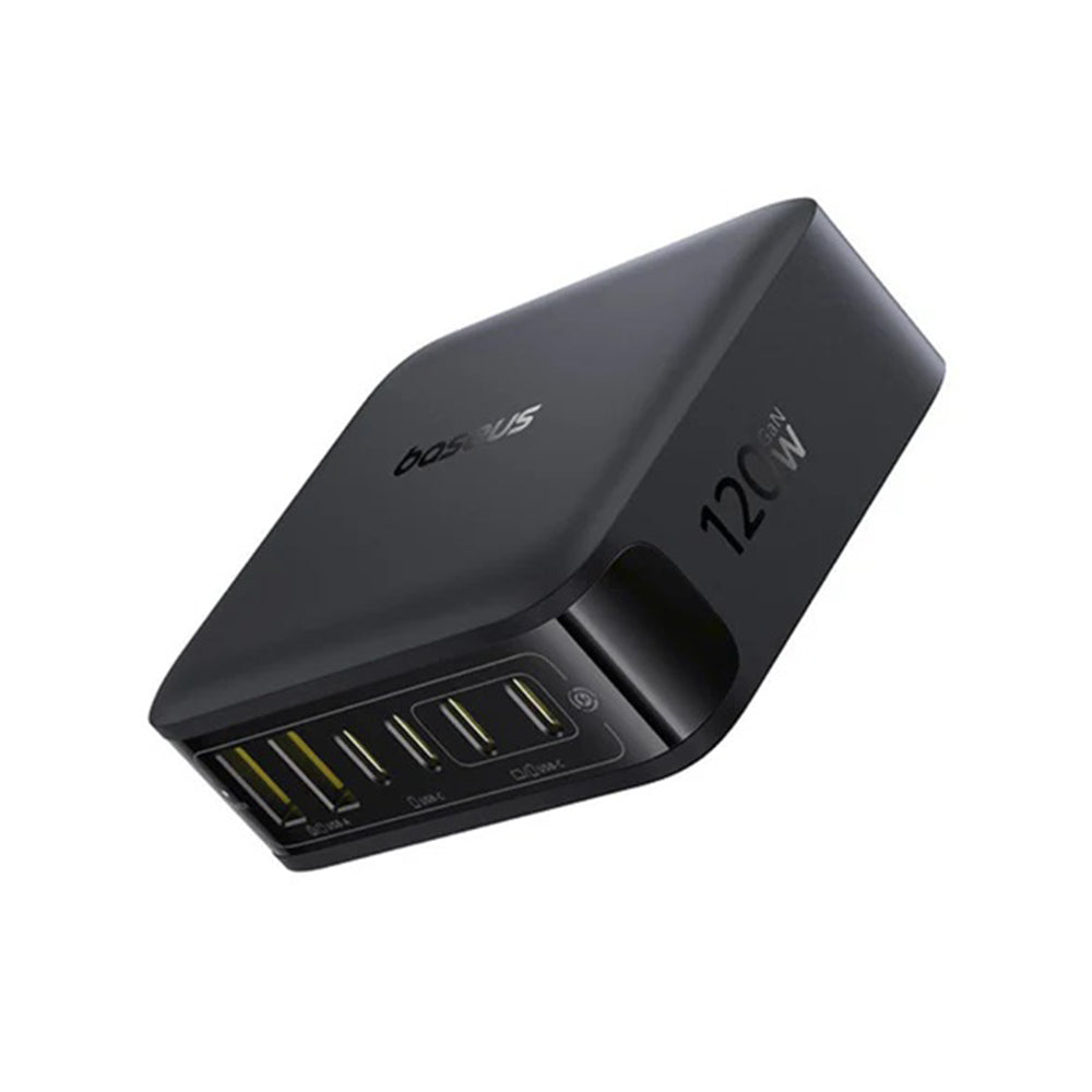 Baseus EnerFill FH21 laddningsstation, 120W, 3.25A, 2 x USB-A - 4 x USB-C, Svart E0120T00