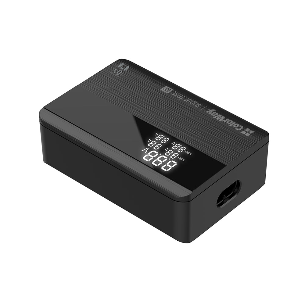 Laddare Station ColorWay Display, 65W, 3.25A, 2 x USB-A - 2 x USB-C, Svart