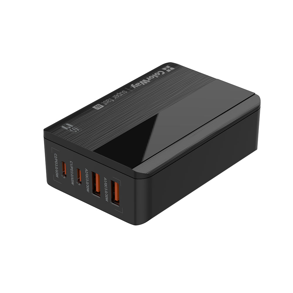 Laddare Station ColorWay Display, 65W, 3.25A, 2 x USB-A - 2 x USB-C, Svart