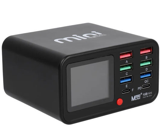 Laddstation MaAnt Dianba Mini, 75W, 2 x USB-C - 6 x USB-A, Svart
