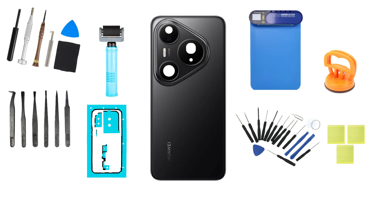 Kit Batterilock Huawei Pura 80 Pro Glazed Black Service Pack och Dedikerade Serviceverktyg