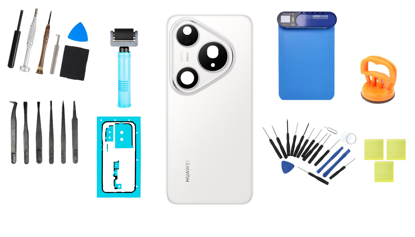Kit Batterilock Huawei Pura 80 Pro Glazed White Service Pack och Dedikerade Serviceverktyg