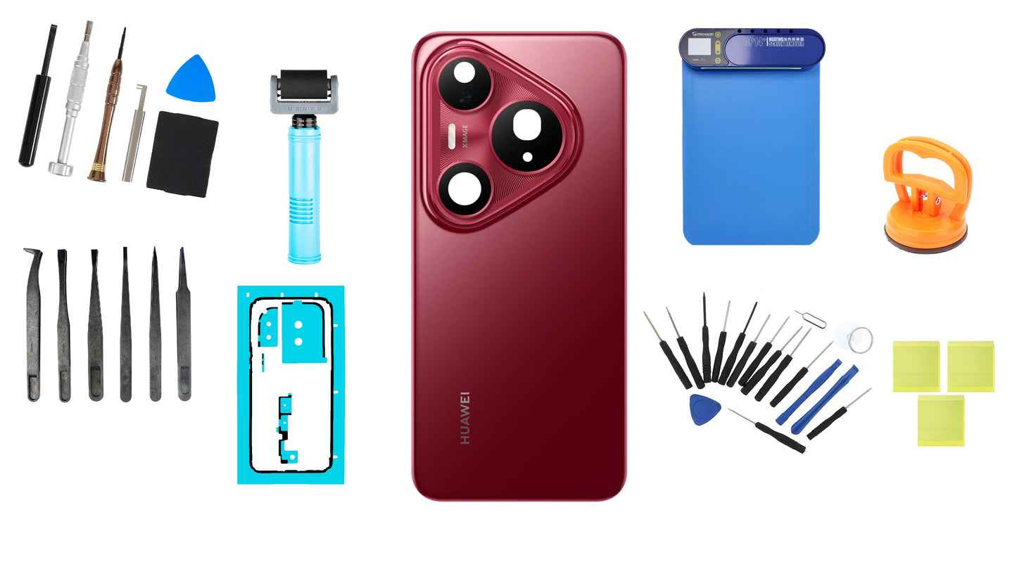 Kit Batterilock Huawei Pura 80 Pro Glazed Red Service Pack och Dedikerade Serviceverktyg