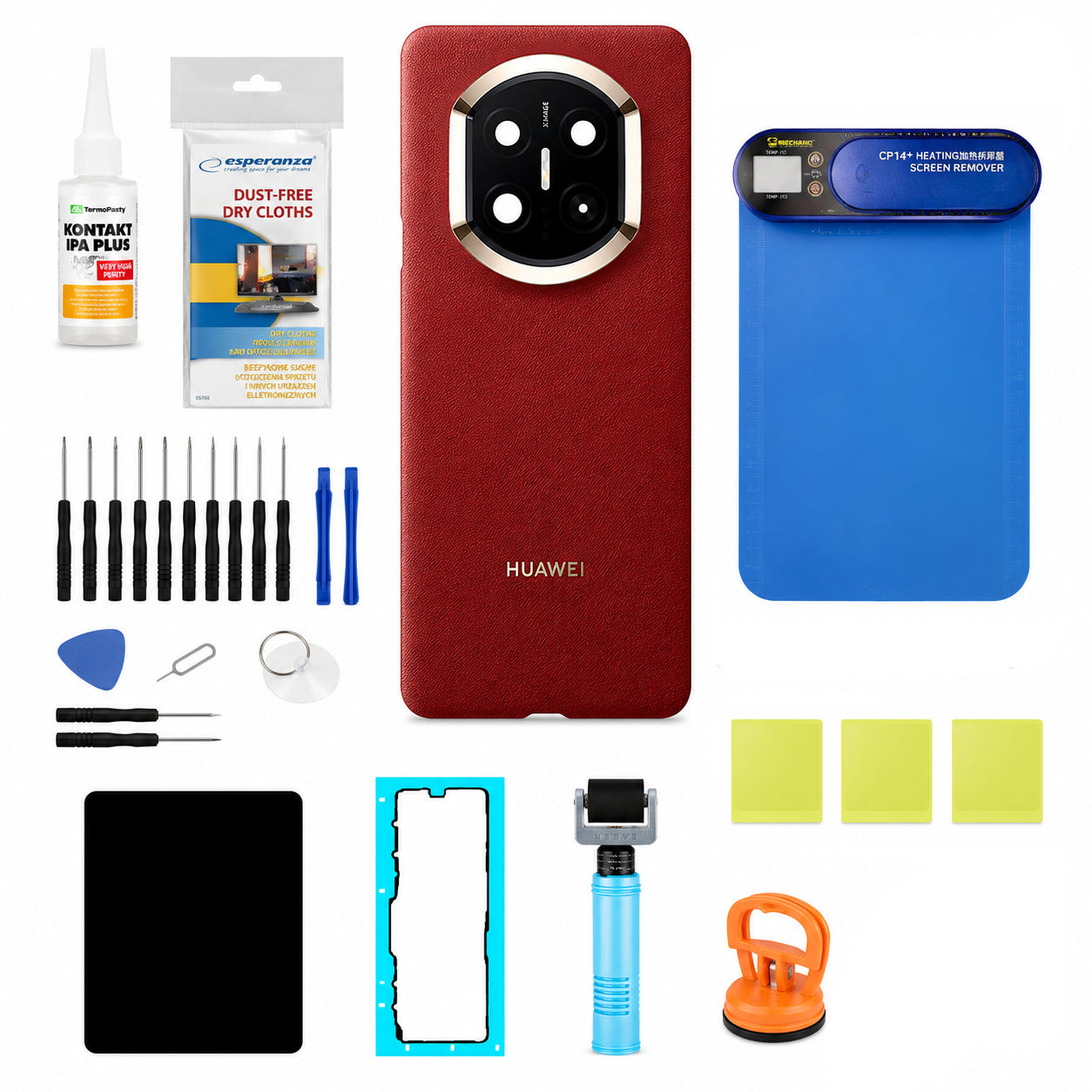 Batterilockset Huawei Mate X7 Vinröd (Nebula Red) Service Pack och Dedikerade Serviceverktyg