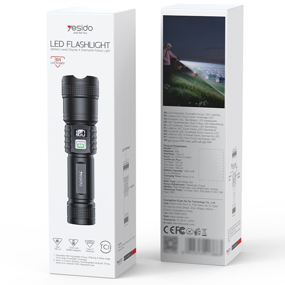 LED-ficklampa Yesido TC11, 190lm