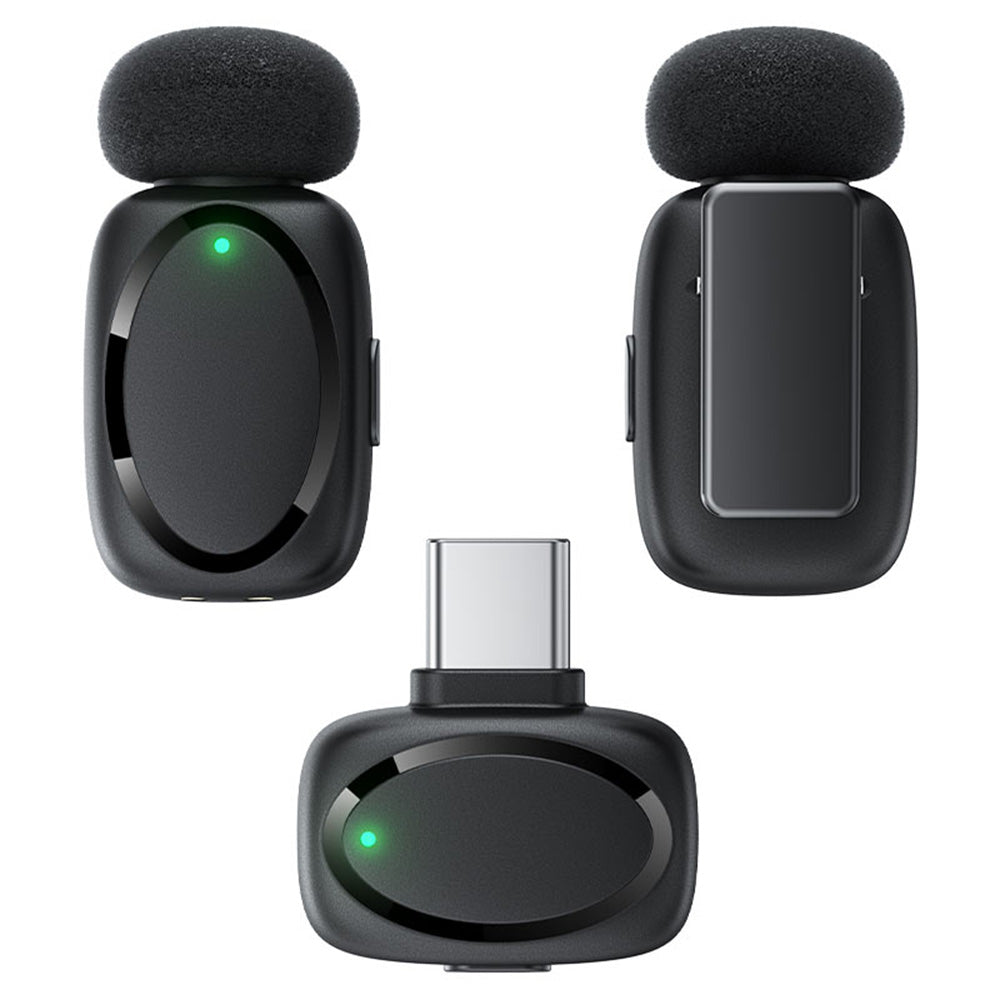 Lavaliermikrofon Acefast R2, USB-C, Set med 2 stycken, Svart