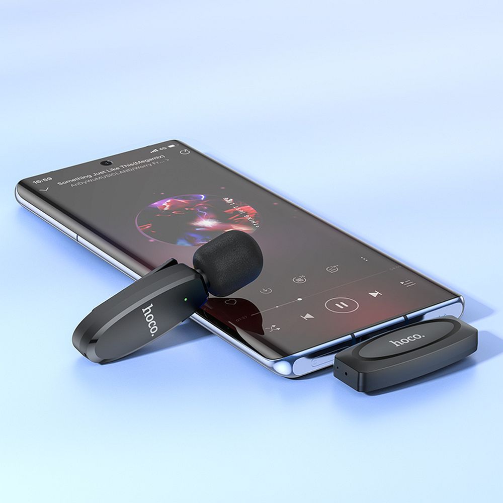 Lavaliermikrofon HOCO L15, USB-C, Svart