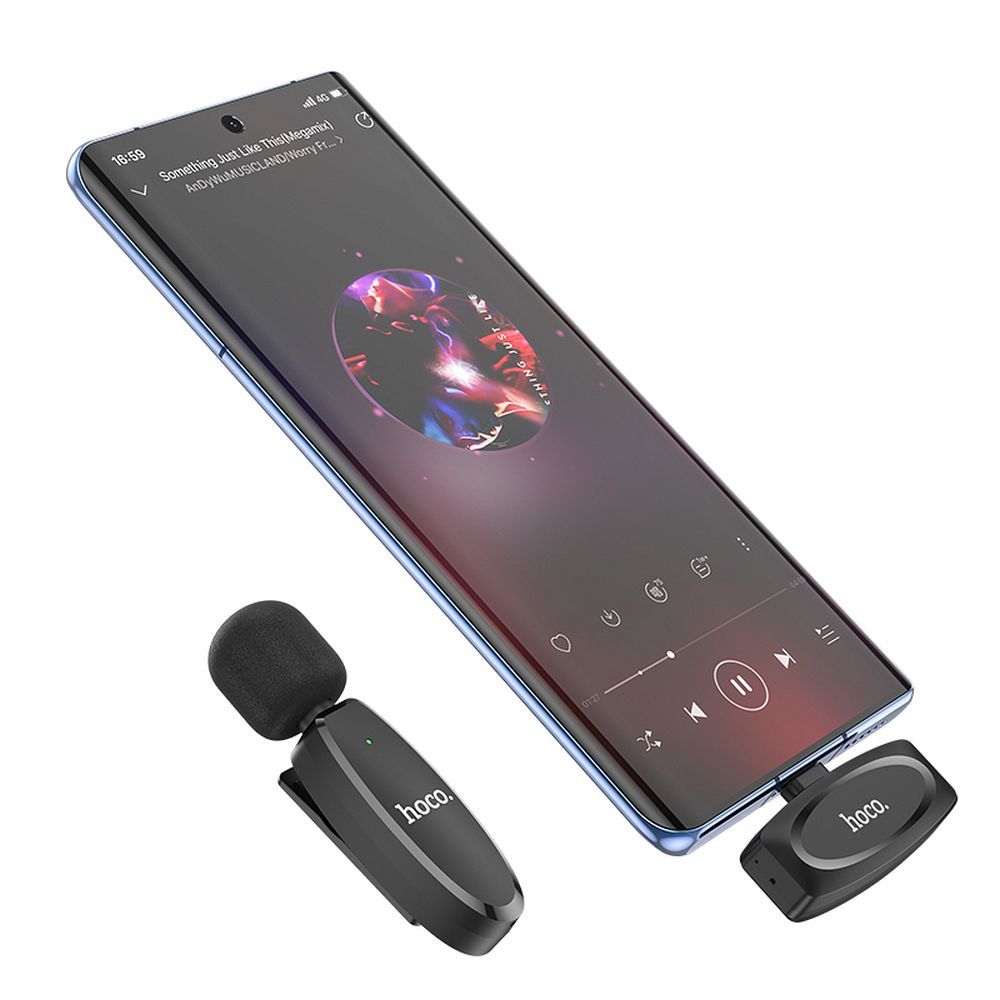 Lavaliermikrofon HOCO L15, USB-C, Svart
