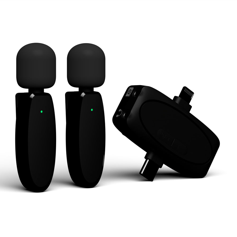 Lavaliermikrofon Yesido KR15, USB-C / Lightning, Set med 2 stycken, Svart