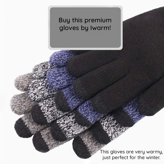 Iwarm ST0018 Taktile Vinterhandskar, Storlek 23cm, Grå