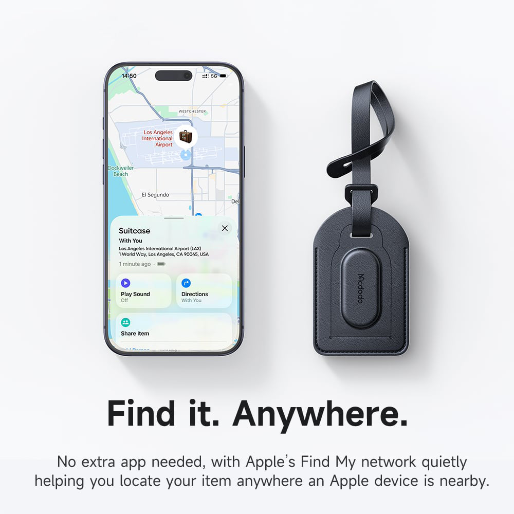 Mcdodo SmartTag Luggage Napa Pro AT-3790 för iOS-serien, svart