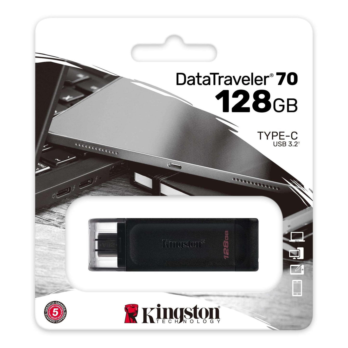 Extern USB-C-minne Kingston DT70, 128Gb DT70/128GB