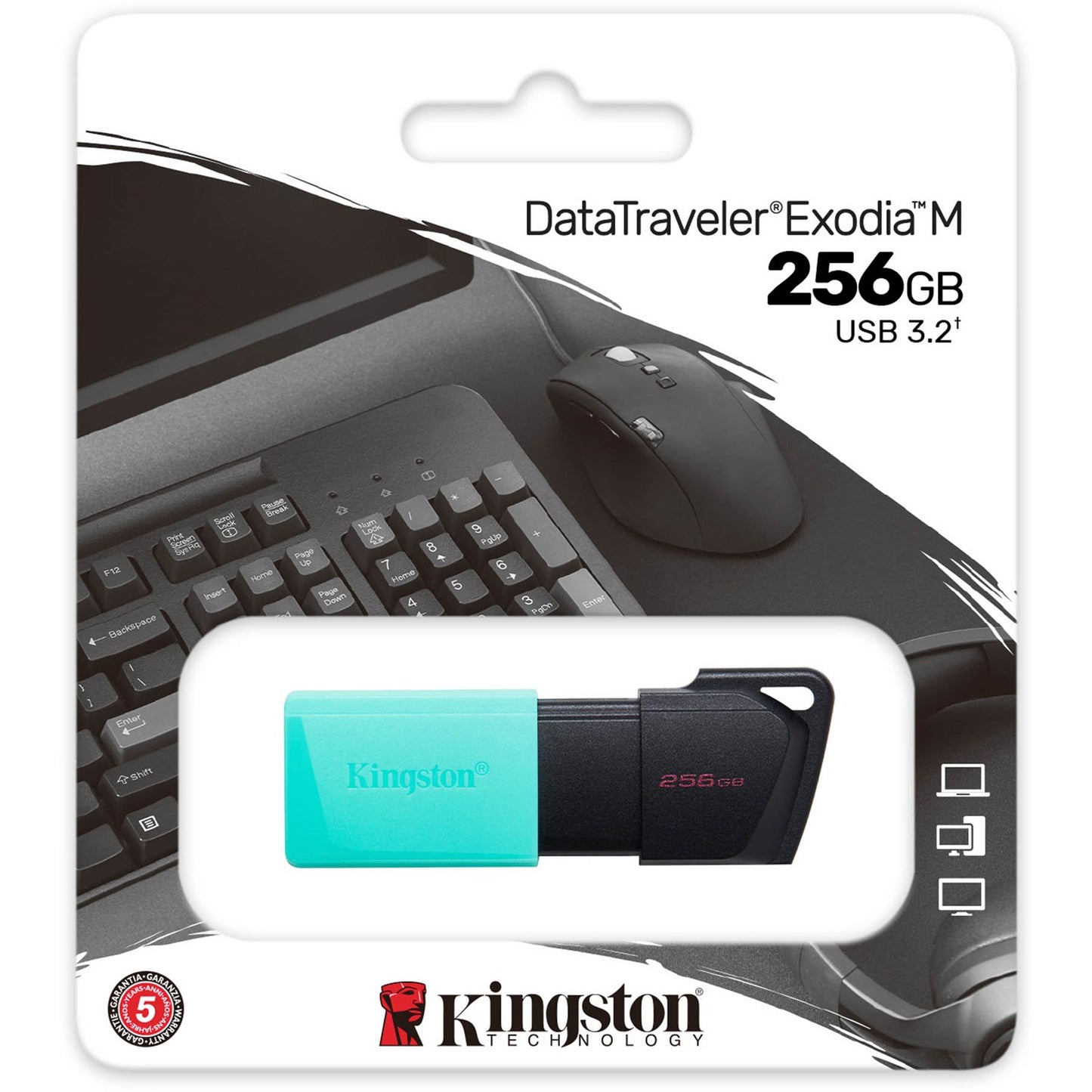 Externminne USB-A 3.2 Kingston DT Exodia M, 256Gb DTXM/256GB