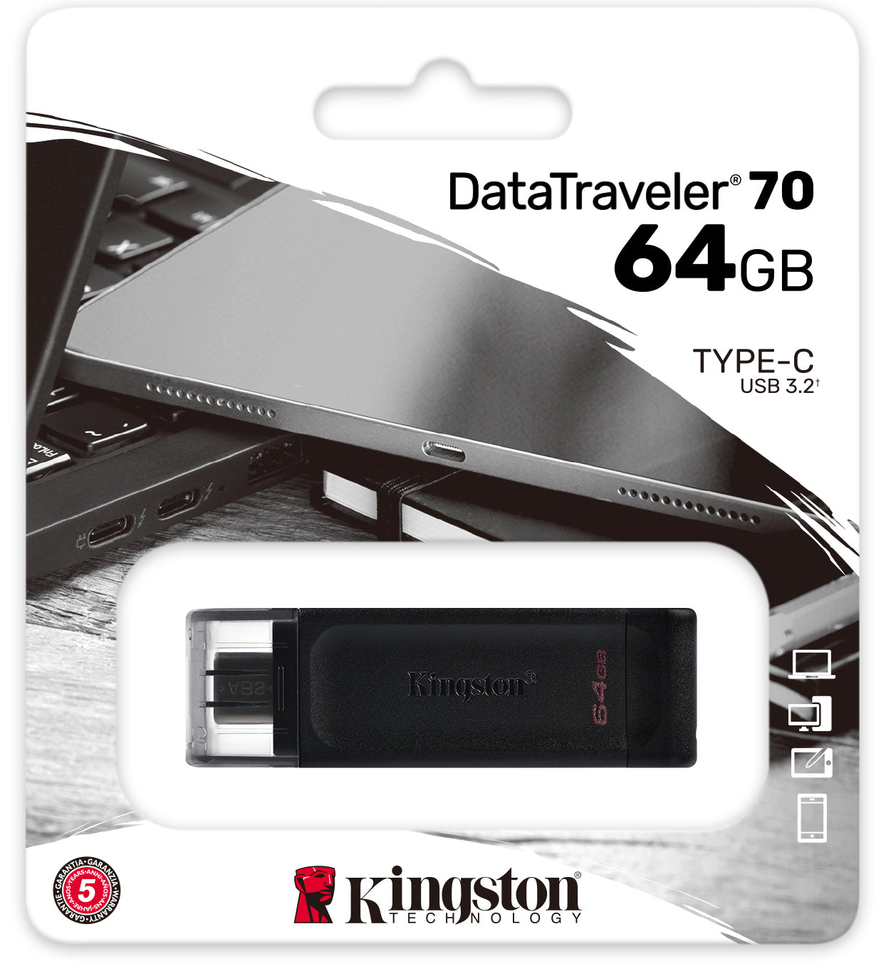 Externminne USB-C Kingston DT70, 64Gb DT70/64GB