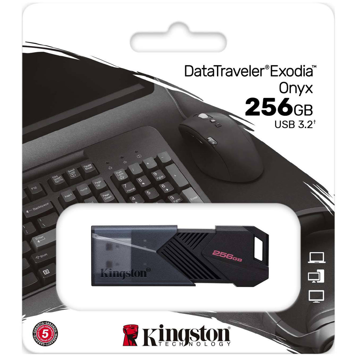 Extern minne USB-A 3.0 Kingston Exodia Onyx, 256Gb DTXON/256GB