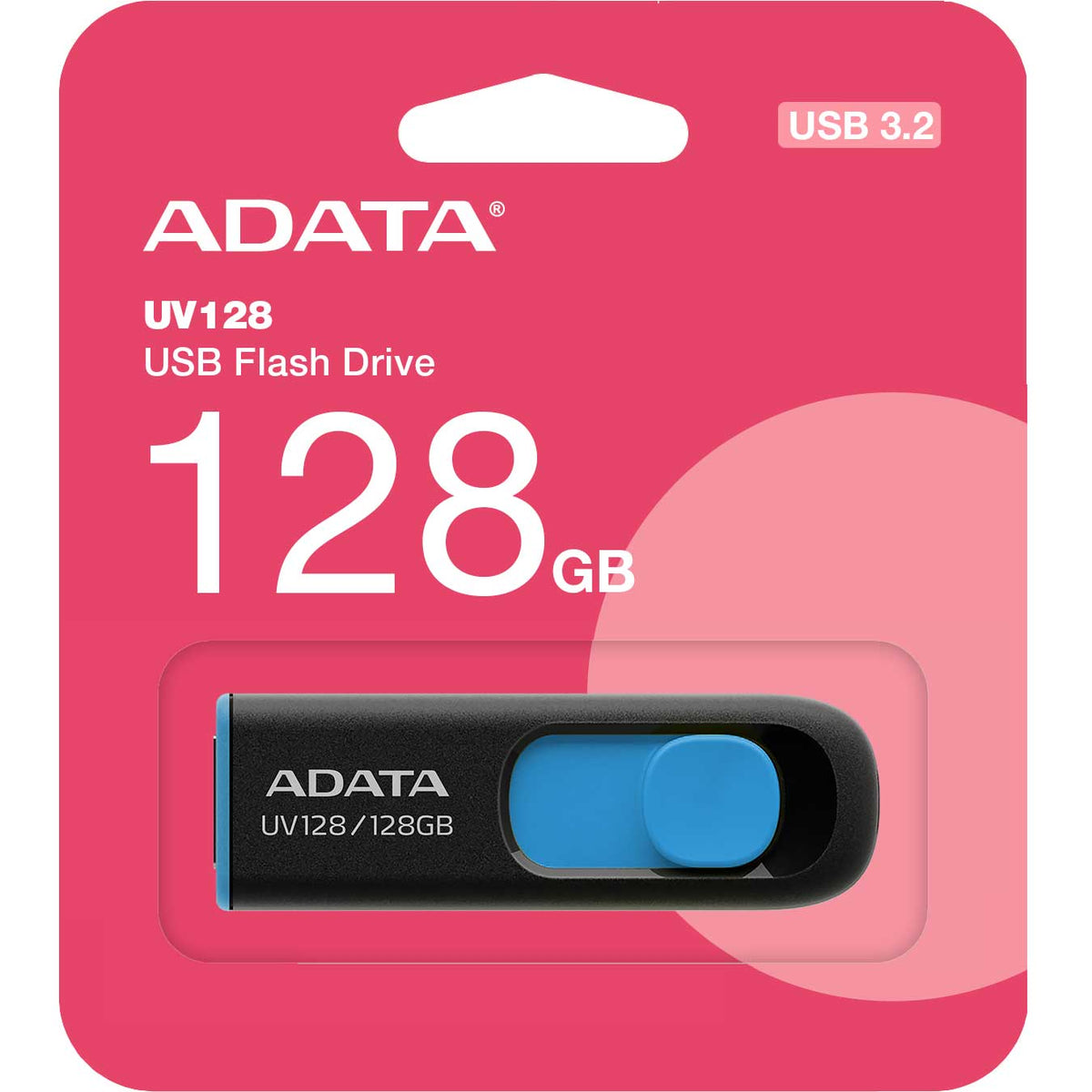 Externminne USB-A 3.2 Adata UV128, 128Gb AUV128-128G-RBE