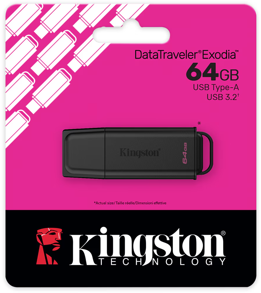 Extern USB-A 3.2-minne Kingston DT Exodia, 64Gb DTXG2/64GB