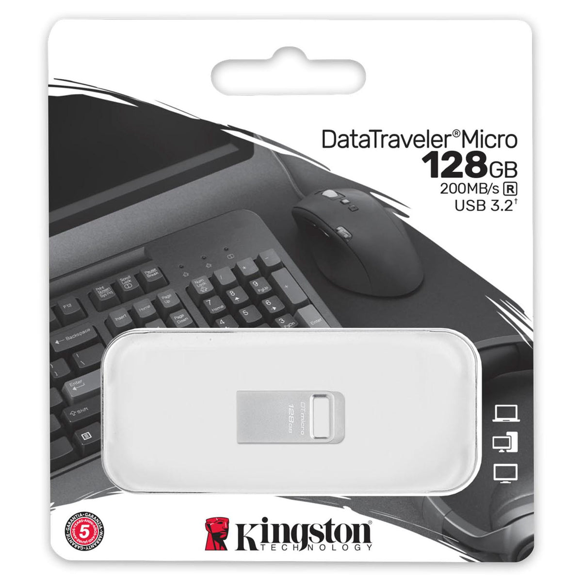 Externminne USB-A 3.2 Kingston Micro G2, 128Gb DTMC3G2/128GB