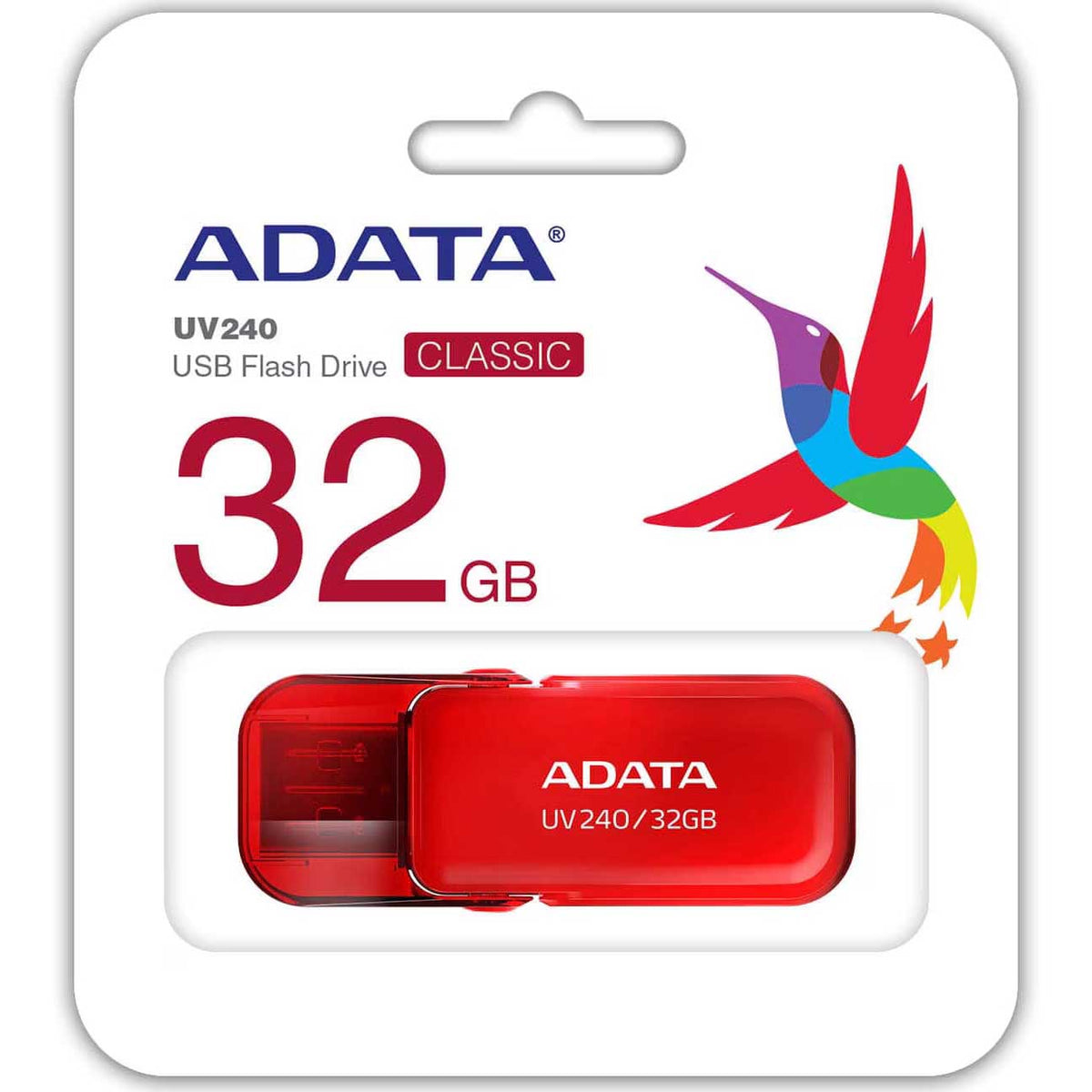 USB-A externt minne Adata UV240 UV240, 32 Gb AUV240-32G-RRD AUV240-32G-RRD