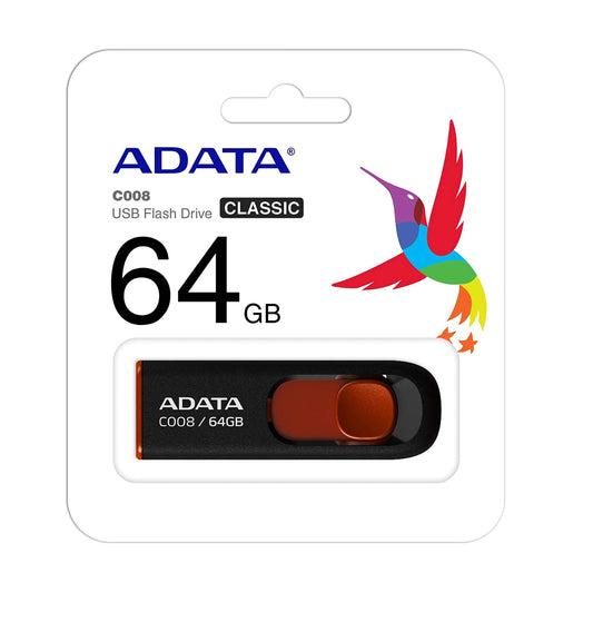 Externminne USB-A Adata C008, 64Gb AC008-64G-RKD