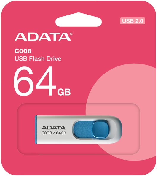 Extern USB-A-minne Adata C008, 64Gb AC008-64G-RWE