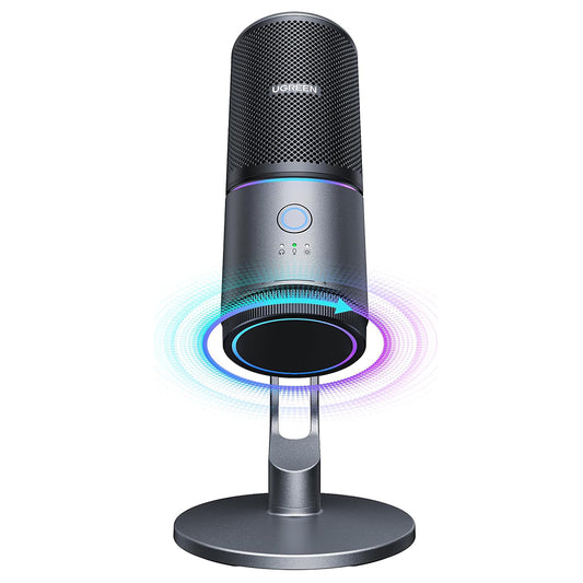 Cardioidmikrofon UGREEN CM769 (35629), RGB, USB-A, 2m, Svart