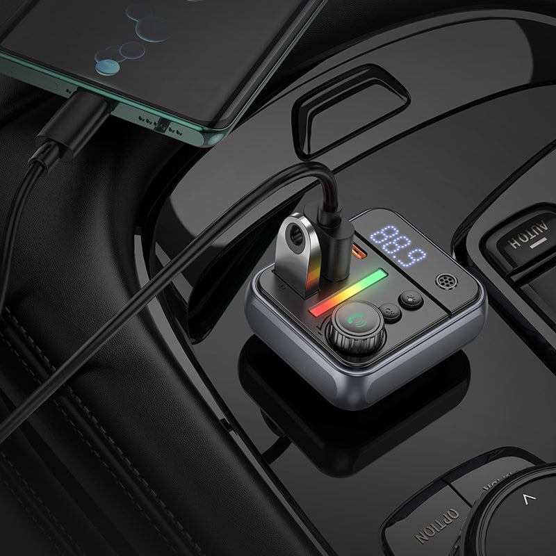 FM Bluetooth-modulator Borofone BC50 Ascenso, 2 x USB-A - 1 x USB-C