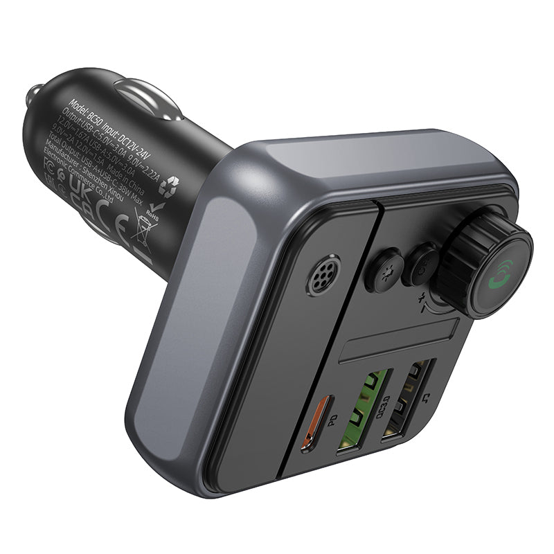 FM Bluetooth-modulator Borofone BC50 Ascenso, 2 x USB-A - 1 x USB-C