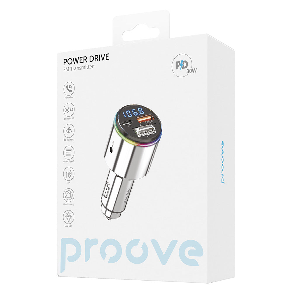 FM Bluetooth-modulator Proove, 1 x USB-A - 1 x USB-C FMPD30110006