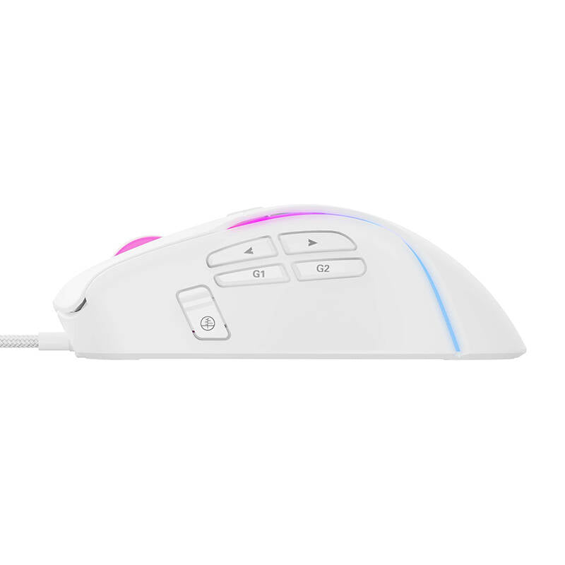 Gamingmus med sladd USB HAVIT MS1033, RGB, 800DPI - 8000DPI, Vit