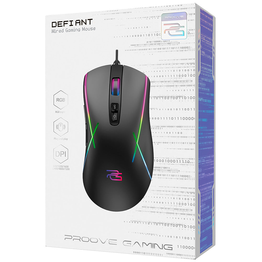 Gamingmus Proove Defiant Wired USB, RGB, 7200DPI, Svart CMDE00000102
